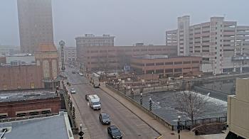 Weather camera view of City of Aurora IL.