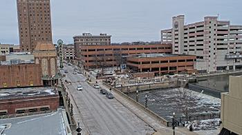 Weather camera view of City of Aurora IL.