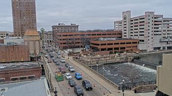 Weather camera view of City of Aurora IL.