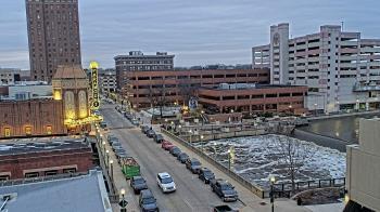 Weather camera view of City of Aurora IL.