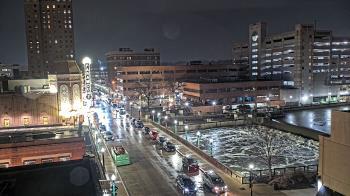 Weather camera view of City of Aurora IL.