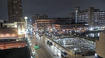 Weather camera view of City of Aurora IL.