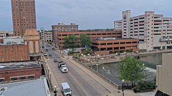 Weather camera view of City of Aurora IL.