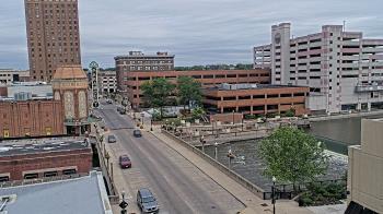 Weather camera view of City of Aurora IL.