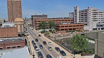 Weather camera view of City of Aurora IL.