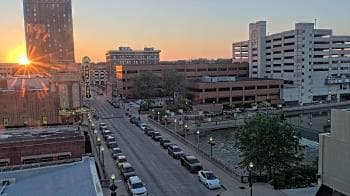 Weather camera view of City of Aurora IL.