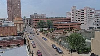 Weather camera view of City of Aurora IL.