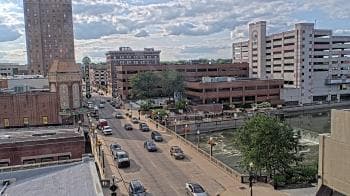 Weather camera view of City of Aurora IL.