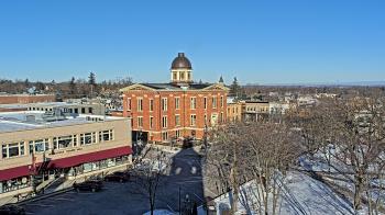Weather camera view of City of Woodstock.