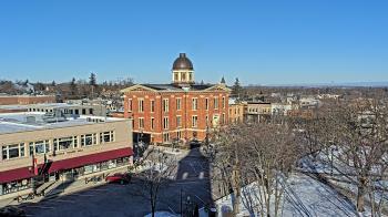 Weather camera view of City of Woodstock.
