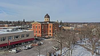 Weather camera view of City of Woodstock.