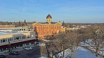 Weather camera view of City of Woodstock.