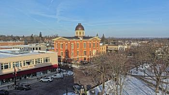 Weather camera view of City of Woodstock.