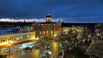 Weather camera view of City of Woodstock.