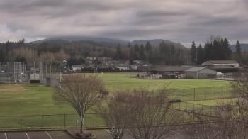 Weather camera view of Granite Falls High School.