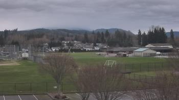 Weather camera view of Granite Falls High School.