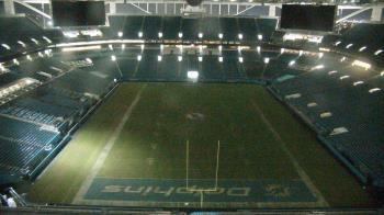 Weather camera view of Hard Rock Stadium (east lot).