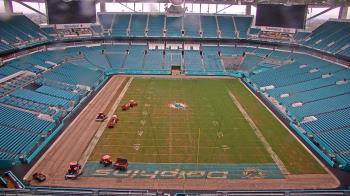 Weather camera view of Hard Rock Stadium (east lot).