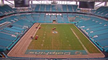 Weather camera view of Hard Rock Stadium (east lot).