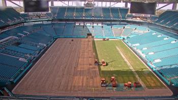 Weather camera view of Hard Rock Stadium (east lot).
