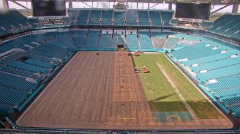 Weather camera view of Hard Rock Stadium (east lot).