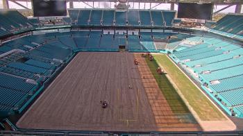 Weather camera view of Hard Rock Stadium (east lot).