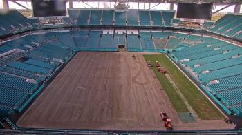 Weather camera view of Hard Rock Stadium (east lot).