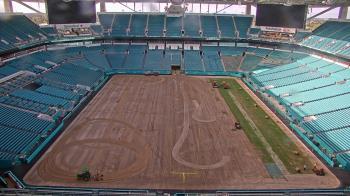 Weather camera view of Hard Rock Stadium (east lot).