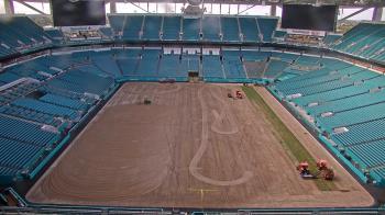 Weather camera view of Hard Rock Stadium (east lot).