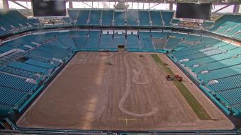 Weather camera view of Hard Rock Stadium (east lot).
