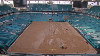 Weather camera view of Hard Rock Stadium (east lot).