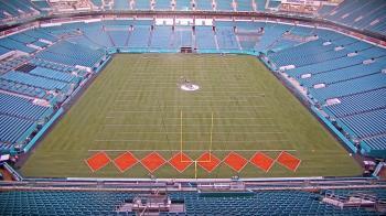 Weather camera view of Hard Rock Stadium (east lot).