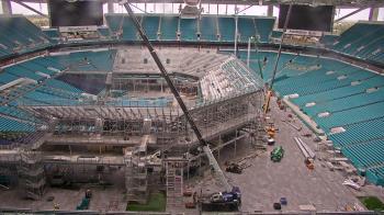 Weather camera view of Hard Rock Stadium (east lot).
