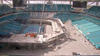 Weather camera view of Hard Rock Stadium (east lot).