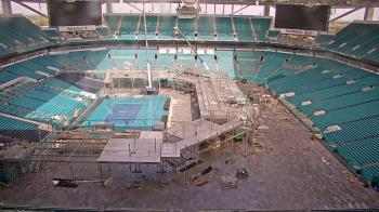 Weather camera view of Hard Rock Stadium (east lot).