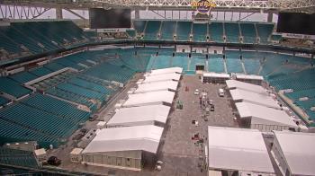 Weather camera view of Hard Rock Stadium (east lot).