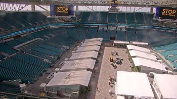 Weather camera view of Hard Rock Stadium (east lot).