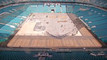 Weather camera view of Hard Rock Stadium (east lot).