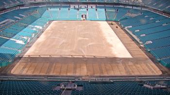 Weather camera view of Hard Rock Stadium (east lot).