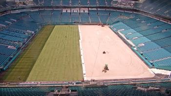 Weather camera view of Hard Rock Stadium (east lot).