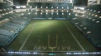 Weather camera view of Hard Rock Stadium (east lot).