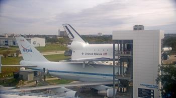 Weather camera view of Space Center Houston.