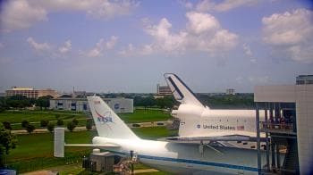 Weather camera view of Space Center Houston.