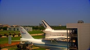 Weather camera view of Space Center Houston.