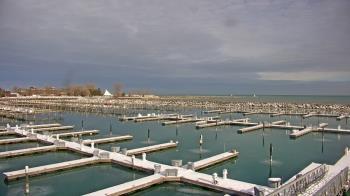Weather camera view of Waukegan Harbor and Marina.