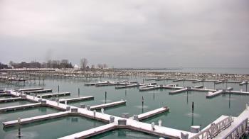 Weather camera view of Waukegan Harbor and Marina.