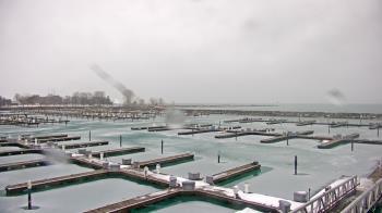 Weather camera view of Waukegan Harbor and Marina.
