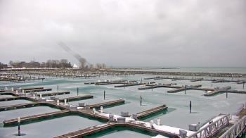 Weather camera view of Waukegan Harbor and Marina.