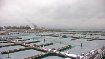 Weather camera view of Waukegan Harbor and Marina.