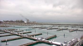 Weather camera view of Waukegan Harbor and Marina.